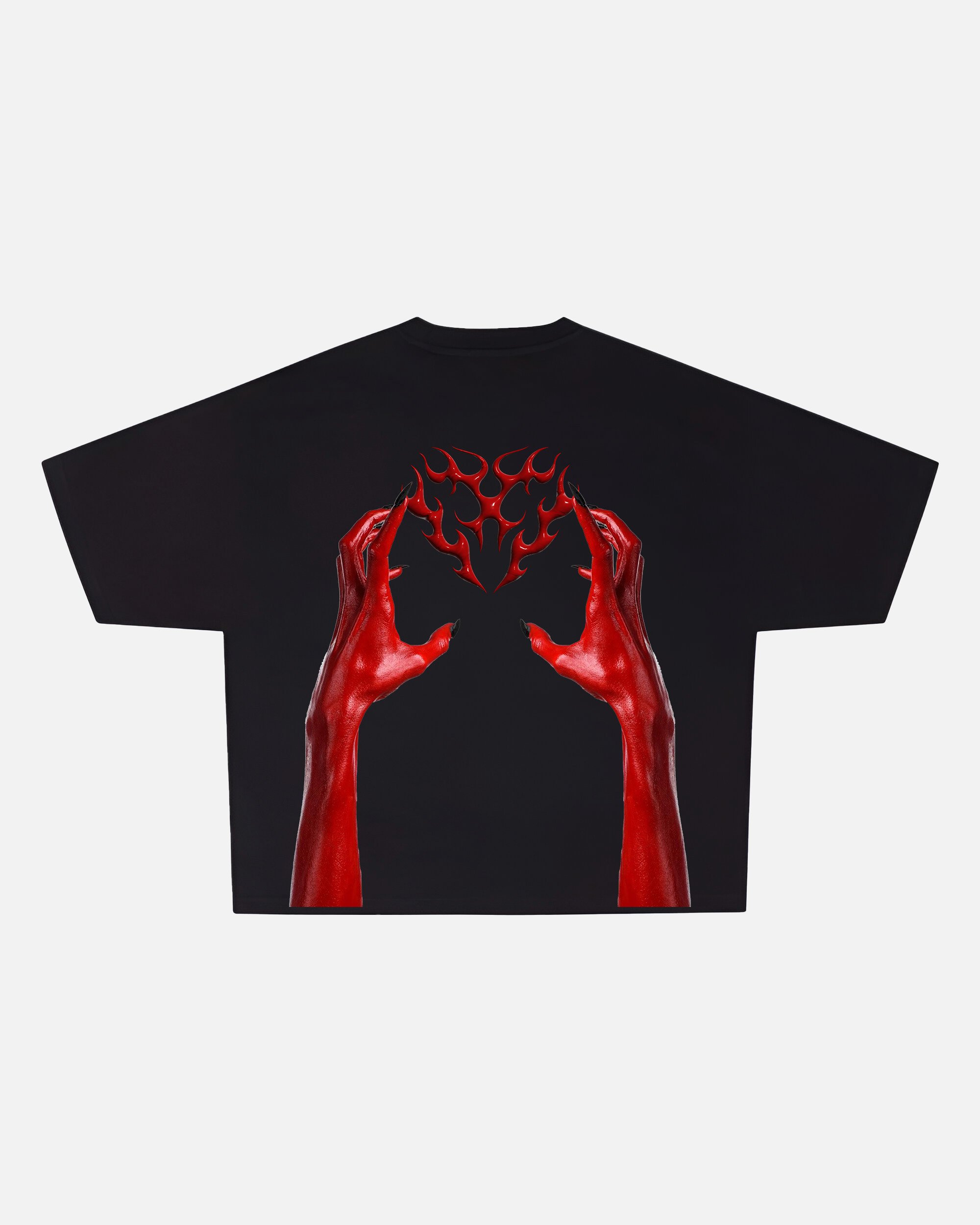 CRIMSON EMBRACE GRAPHIC TEE | BLACK